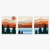 Alpine Serenity - Mini Painting by numbers Set of 3