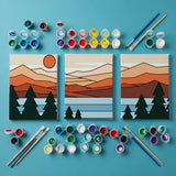 Alpine Serenity - Mini Painting by numbers Set of 3