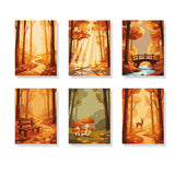 Amber Forest Path - Mini Painting by numbers Set of 6