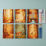 Amber Forest Path - Mini Painting by numbers Set of 6