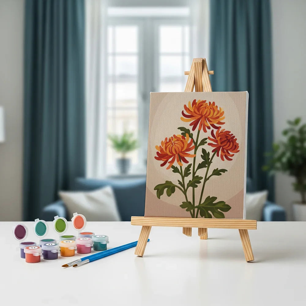 Autumn blossom - Mini Painting by numbers Set of 6 | Fast 3-Day