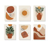 Boho Line Art & Nature - Mini Painting by numbers Set of 6