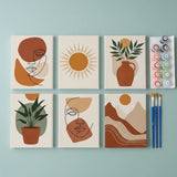 Boho Line Art & Nature - Mini Painting by numbers Set of 6