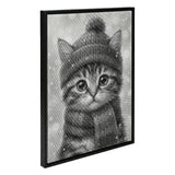 Winter Kitten Dot Painting