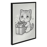 Cat with Gift Dot Painting