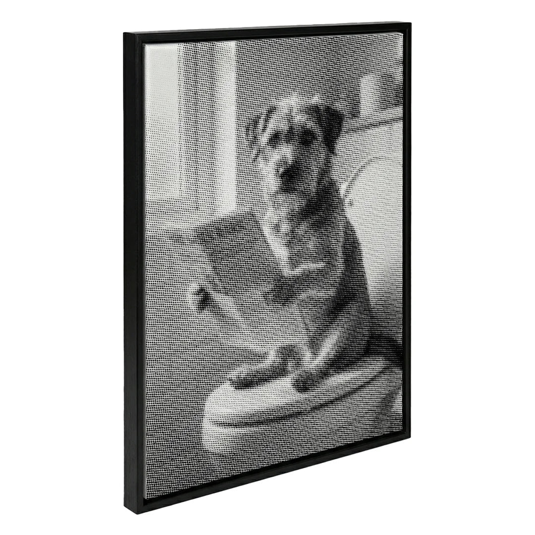 Dog on A Toilet 2 Dot Painting