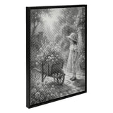 Girl with Flower Cart Dot Painting