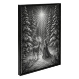 Girl with Reindeer Dot Painting