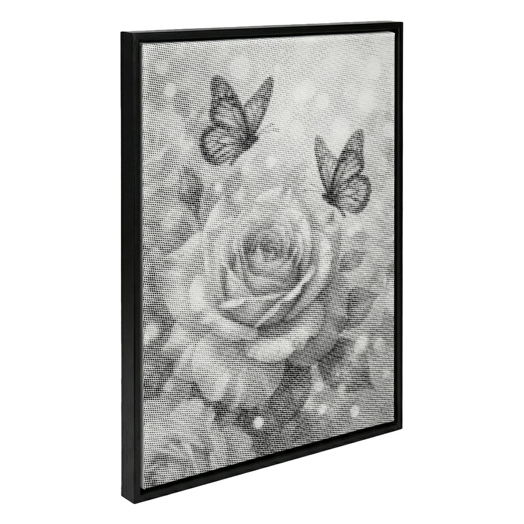 Butterfly with Rose Dot Painting