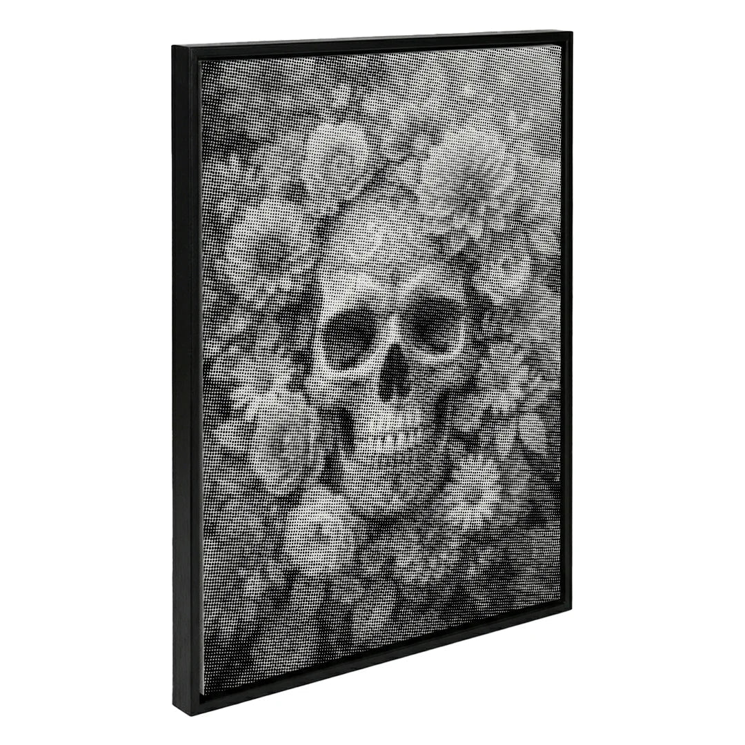 Skull with Flowers Dot Painting