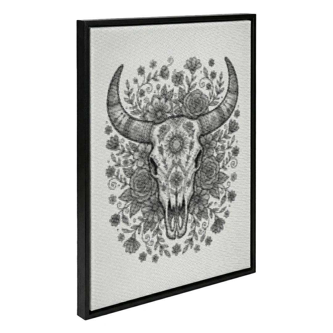 Bull Skull Dot Painting