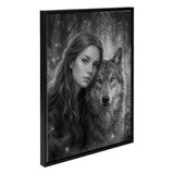 Women with a Wolf Dot Painting