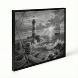 Ship at the Lighthouse Dot Painting