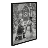 Santa Claus with Snowman Dot Painting