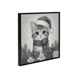 Kitten with Santa Hat Dot Painting