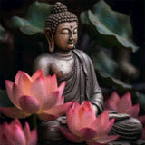 Diamond Painting - Buddha with Lotus Flower