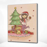 Diamond Painting - Christmas, Woman and Dog