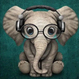 Diamond Painting - Elephant Headphones