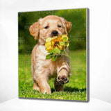 Diamond Painting - Labrador & Flower