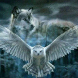 Diamond Painting - Owl with Wolf