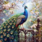 Diamond Painting - Peacock on the Fence