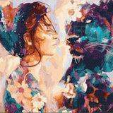 Diamond Painting - Woman with Leopard