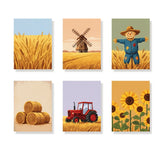 Golden Harvest Fields - Mini Painting by numbers Set of 6