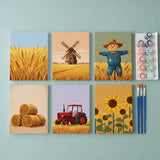 Golden Harvest Fields - Mini Painting by numbers Set of 6
