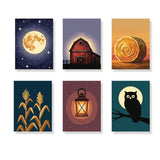 Magic of the Harvest Moon - Mini Painting by numbers Set of 6