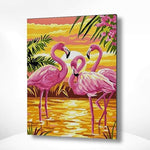 Malen-nach-Zahlen-Flamingo-Sonne