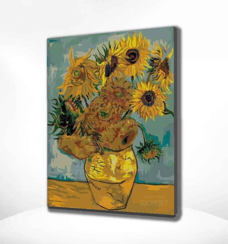 Malen-nach-Zahlen-Sonnenblumen-in-einer-Vase