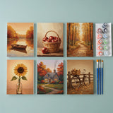 Mild Early Autumn - Mini Painting by numbers Set of 6