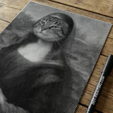 Mona Lisa Cat Dot Painting