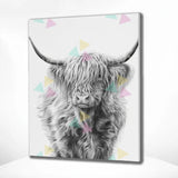 Painting by numbers Scottish Highlander in Black and White