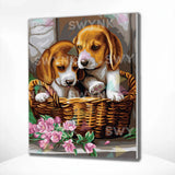 Painting by numbers 2 Puppies