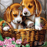 Painting by numbers 2 Puppies