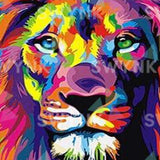 Malen nach Zahlen Bunter Löwe