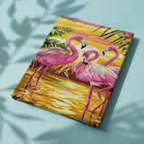 Paint by numbers Flamingoer med solnedgang