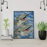 Painting by numbers Happy Dolphins