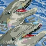 Painting by numbers Happy Dolphins