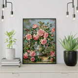 Schilderen op nummer Roze bloemen in een vaas