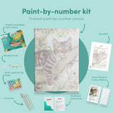 Malowanie po numerach Śpiący kot na drzewie