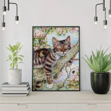 Malowanie po numerach Śpiący kot na drzewie