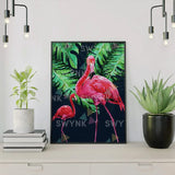 Painting by numbers Two Flamingos