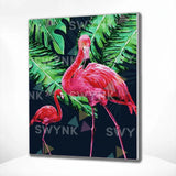 Painting by numbers Two Flamingos