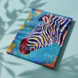 Pintar por números Cebra con fondo azul