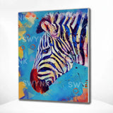 Pintar por números Cebra con fondo azul