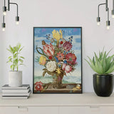 Pintar por números Flores de colores en un jarrón