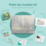 Schilderen op nummer Dennenbomen