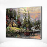 Schilderen op nummer Dennenbomen